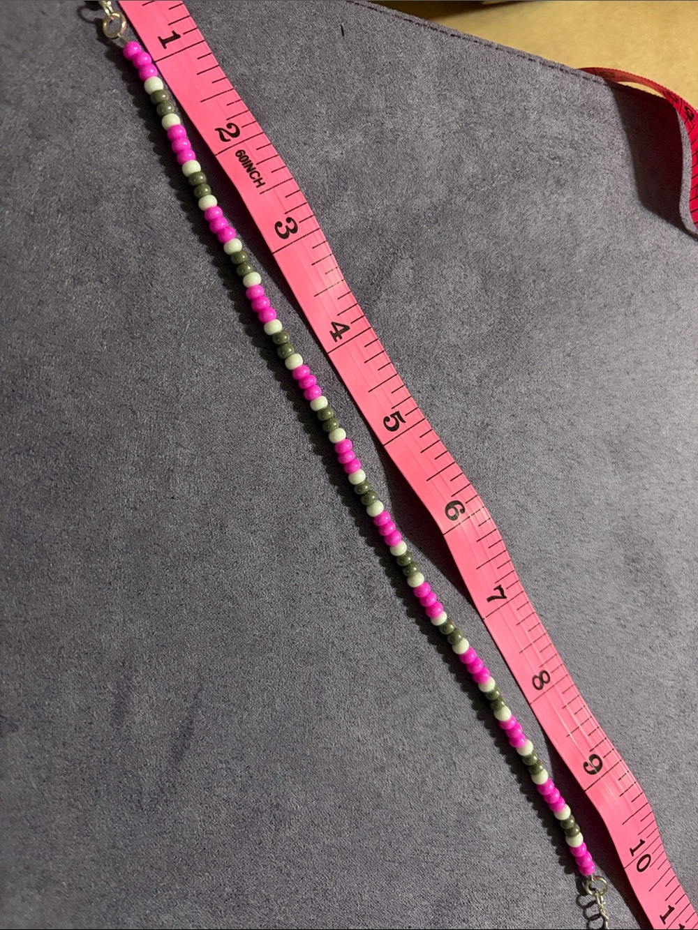 Handmade Beaded 10 - 12 inch anklet